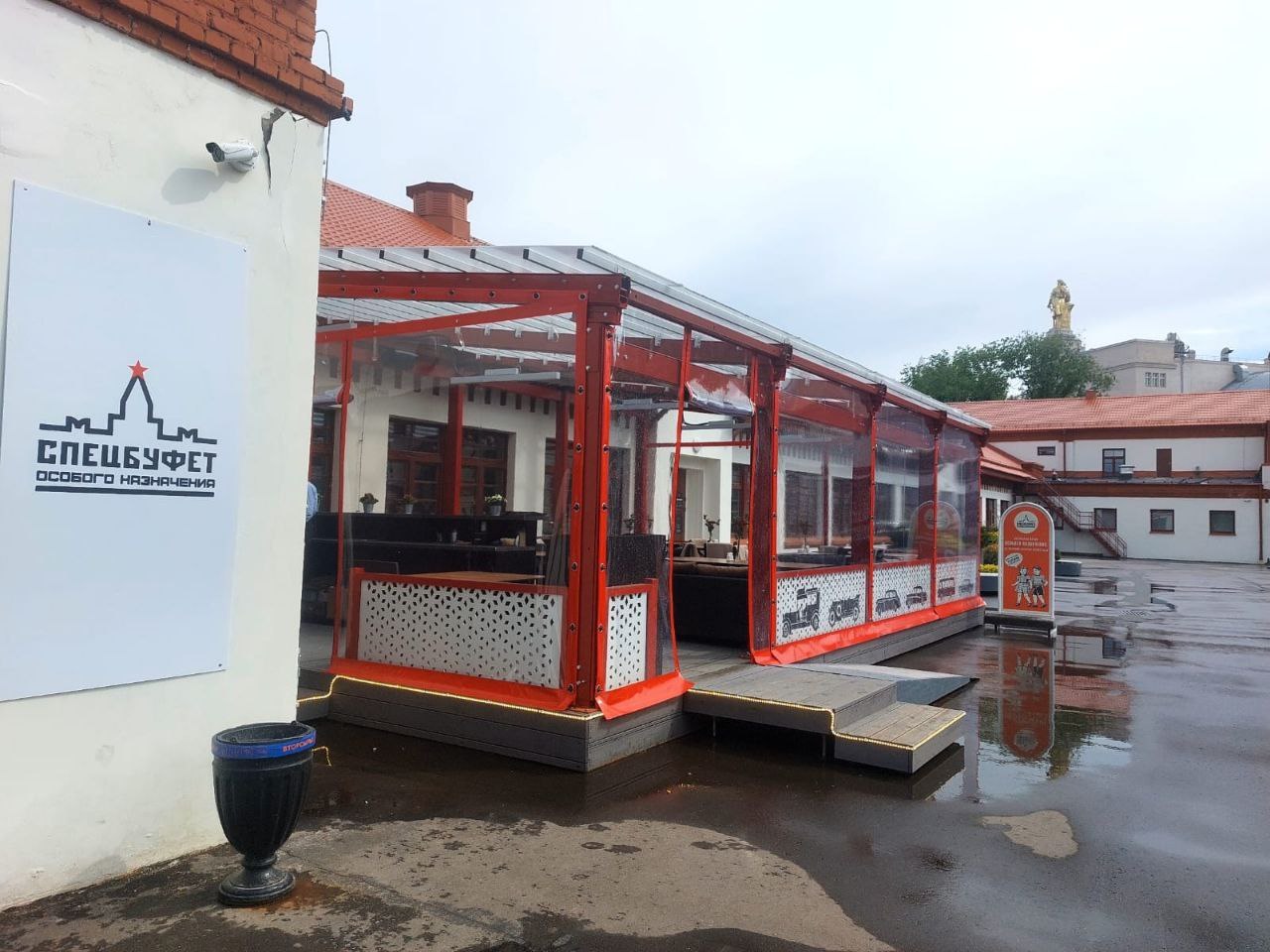 ПВХ шторы для летней террасы кафе в Вербилках